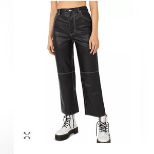 FREE PEOPLE WE THE FREE MYSTIC BLACK THE IT FACTOR VEGAN FAUX LEATHER PANTS 4